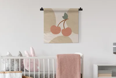 Produktbild von MuchoWow® Wandteppich Wandbehang Obst - Kirschen - Sommer 60x60 cm Tapisserie Dekoration Wandtuch - Dekorationen - Wand Decke