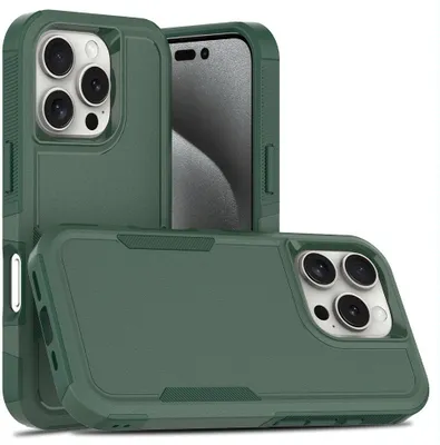 Produktbild von Mobigear Heavy Armor iPhone 16 Pro Hülle Hardcase Backcover Stoßfest - Grün