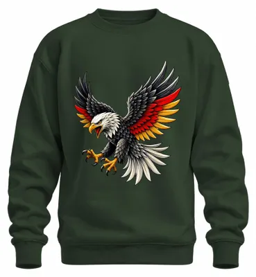 Produktbild von Deutschland Adler Bundesadler Stolz Statement Sarkasmus WM Sweatshirt Pullover, Flaschengrün, 3XL