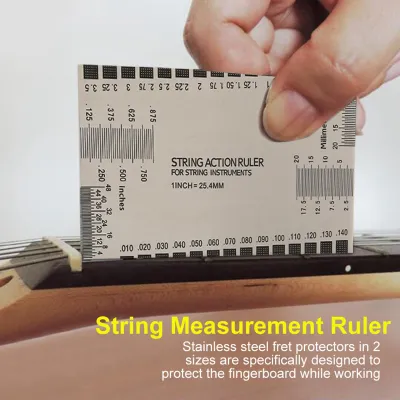 Image de Indicateur d'action des cordes, Outil anti-guitare pratique en acier inoxydable, Pas facile à endommager Finition fine pour la basse de guitare