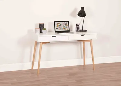 Immagine prodotto di Tavolo paravento Casa Dolce Skandi, con 2 cassetti, 120 cm, bianco
