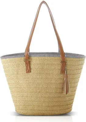 Produktbild von Stroh Handtasche Damen Sommer Umhängetasche Strandtasche Boho Shopper
