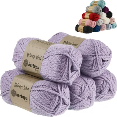 Produktbild von 5 x 100g Strickgarn Kartopu Melange Wool Strick-Wolle Häkelgarn Wolle Farbwahl
