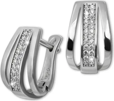 Produktbild von SilberDream Damen SilberDream Ohrringe weiß Creolen 925 Silber glanz D2SDO4413W
