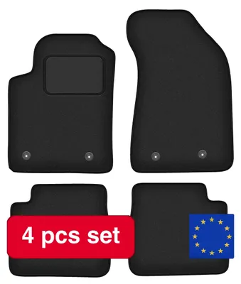 Image de Tapis de sol pour voiture, fibres synthétiques résistantes, coupe sur mesure, noir