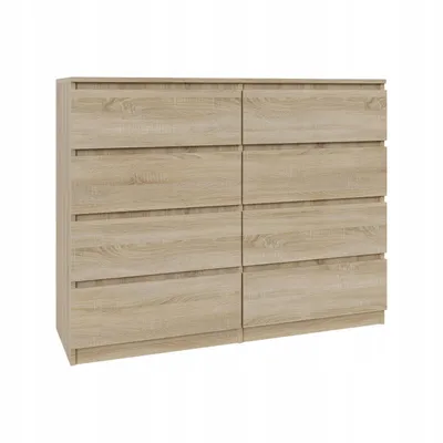 Produktbild von Kommode AVEN 120cm 8 Schubladen, Sonoma-Eiche, Wohnzimmerschränke, Schubladenschränke