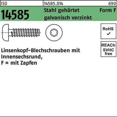 Produktbild von Reyher  Linsenblechschrauben ISO 14585 St. 4,2x50 -F-T20 vz (500 Stück)
