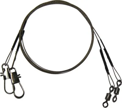 Produktbild von Jenzi 2 Stück Stahlvorfach 7x7 Karab.-Wirbel 50 cm 6kg