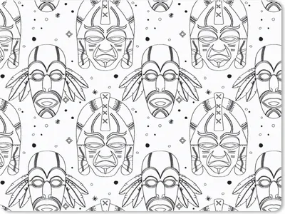 Produktbild von MuchoWow® Mauspad Mousepad Inka - Masken - Muster - Schwarz und weiß 23x19 cm - Mousepads - Maus Mat - Pad - Mausunterlage - Schreibtischunterlage - Mauspad