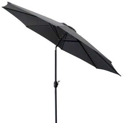 Produktbild von DEGAMO Marktschirm 300cm grau knickbar, mit Kurbel, Material Bezug 100% Polyester, Gewicht 6kg