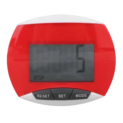 Image de Podomètre professionnel portable pour le sport et l'activité physique avec clip, rouge