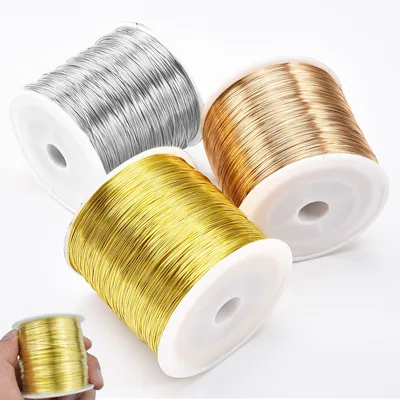 Schmuckdraht-Set, 3 Spulen à 100 m, 0,3 mm, Kupfer, silber/gold/gelb