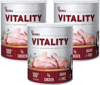 Obrázek produktu pro Akinu VITALITY 3/4 Kuřete konzerva pro psy 3 x 800 g