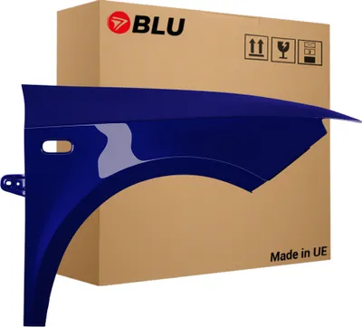 Zdjęcie produktu dla BLU Błotnik pasujący do Seat Ibiza (6J - IV 4. Generation) LW5U Prawy Niebieski Blau Ada | 2008-2017 | Przedni Przód | Lakierowany | Gotowy do montażu  | Stal
