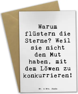 Produktbild von Mr. & Mrs. Panda Grußkarte Spruch Sterne und Löwe - Weiß - Geschenk, Mut, hochzeitskarten, dankeskarten, Tierkreiszeichen, Geschenke Astrologie, Sternzeichen, Horoskop
