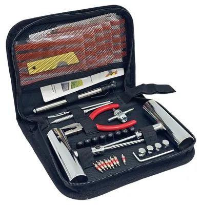 Immagine prodotto di Kit di riparazione pneumatici da 61 pezzi - Utensili universali per auto e motociclette