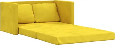Produktbild von vidaXL Bodensofa mit Schlaffunktion Dunkelgelb 122x204x55 cm Samt