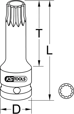 Produktbild von KS Tools 911.0945, Steckschlüsselbuchse, Schwarz, 1 Kopf/Köpfe, 1/2", Metrisch, 4 mm