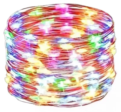 LED-Lichtschnur Kupferdraht 2 m RGBY Knopfbatterie