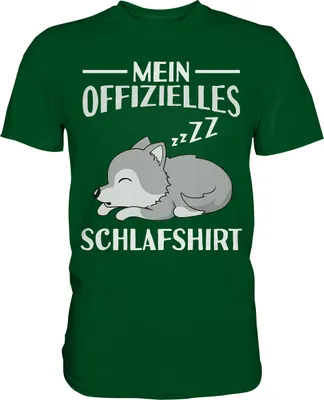 Produktbild von Offizielles Schlafshirt Nachthemd Schlafanzug Pyjama Wolf T-Shirt – Bottle Green / L