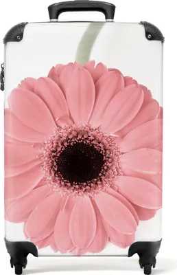 Produktbild von NoBoringSuitcases.com® Koffer Handgepäck Trolley Rollkoffer Kleine Reisekoffer mit 4 Rollen - Blume - Rosa - Natur - Pflanze - Cabin Size < 55x40x23 cm & 55x40x20 cm - Fotokoffer - Kabinenkoffer - BoardgepäckHandgepäck Koffer 55x35x20 cm, 36L,
