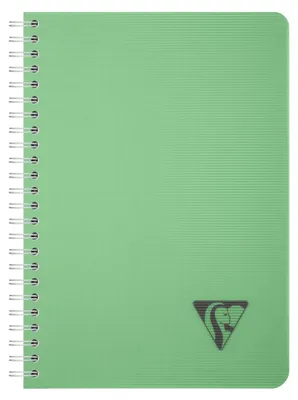 Produktbild von Clairefontaine 5x Spiralbuch A5, 90 Bl kariert 90g Einband PP Salbeigrün 327501C