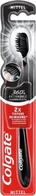 Produktbild von Colgate Zahnbürste Charcoal Black 360 Medium Black 1 Zahnbürste - 1 Stück
