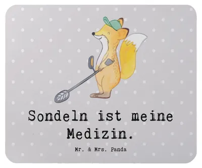 Produktbild von Mr. & Mrs. Panda Mauspad Fuchs Metalldetektor - Grau Pastell - Geschenk, mausteppich, Mouse Pad, Mousepad, Sondeln, Münzen Suchen, Sondengänger, laptop, pc, Schatzsuche