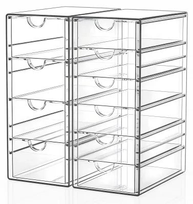 Productafbeelding van Make-up organizer met 10 lades - Transparante bureauaccessoires