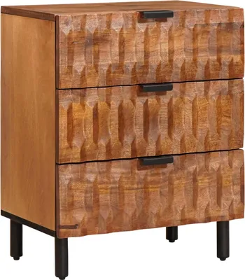 Zdjęcie produktu dla Szafka Nocna z szufladą Brązowy 50 x 33 x 62 cm Drewno z mango