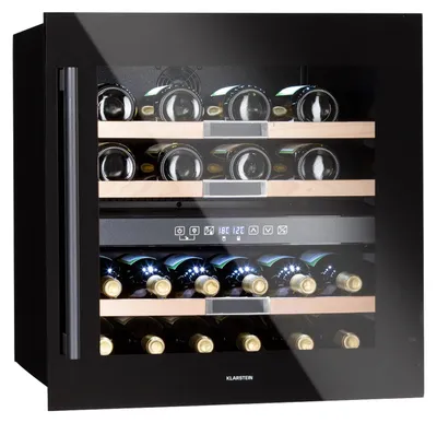 Obrázok produktu pre Klarstein vinotéka 2 zóny, malá, 85 l, sklenené dvere, vstavaná, 36 fliaš