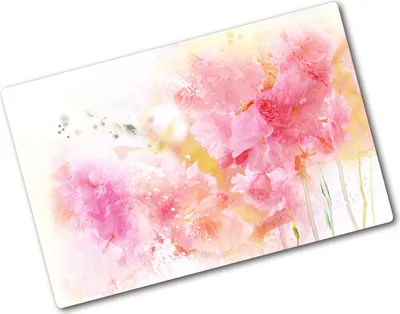 Produktbild von Tulup Glas Herdabdeckplatte - 80x52 cm - Glaskeramikkochfeld-Abdeckung Spritzschutz Glasabdeckplatte - Einteilig - Kunst: Modern & Klassisch - Blumen - Rosa