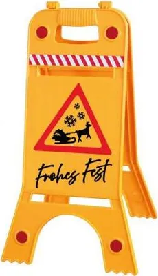 Produktbild von Warnaufsteller Dachaufsteller - FROHES FEST - Gr. ca. 28 x 64cm - 308556-5