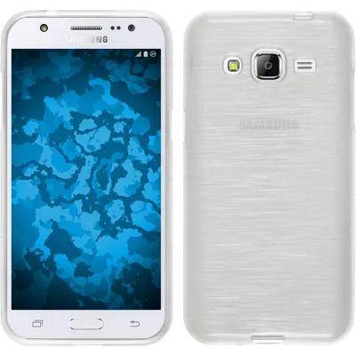 Produktbild von PhoneNatic Case kompatibel mit Samsung Galaxy J2 (2015) - weiß Silikon Hülle brushed Cover