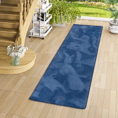 Produktbild von Hochflor Super Soft Teppich Läufer Deluxe Dunkelblau, Größe:80x320 cm