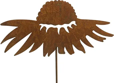 Produktbild von Gartenstecker Blume Metall Rost Gartendeko Edelrost Sonnenhut 66cm blühend rostige Gartendeko