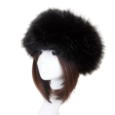 Produktbild von Frauen Herbst Winter Kunstpelz Verdickte Mütze Im Freien Kältebeständige Warme Plüsch Beanie-1