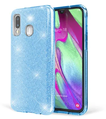 Obrázek produktu pro NALIA třpytivé pouzdro na mobilní telefon Samsung Galaxy A40, diamantové ochranné pouzdro třpytivé pouzdro na mobilní telefon tyrkysové barvy