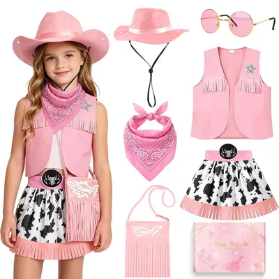 Imagen del producto de Solidchoice - Disfraz de vaquera para niñas con accesorios