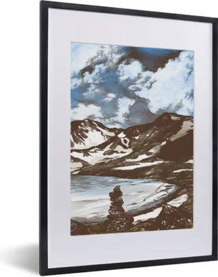 Produktbild von MuchoWow® MuchoWow® Gerahmtes Poster Berg - Meer - Himmel 30x40 cm - Poster mit zchwarzem Bilderrahmen - Wandposter Schlafzimmer