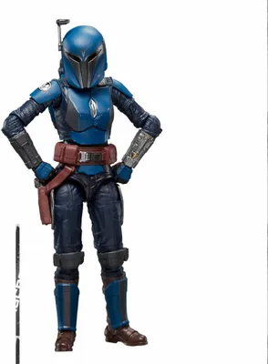 A Star Wars Mandalorian Nite Owl action figure standing against a white background.