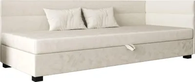 Produktbild von AURA SOFA  Boxspringbett  TORIN PLUS 80x195 Komplett-Set mit Bonell Matratze, Polsterbett mit Bettkästen - Hellbeige, MONOLITH 02