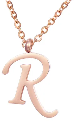 Produktbild von Morella Damen Halskette mit Buchstabe R Anhänger Edelstahl roségold in Schmuckbeutel