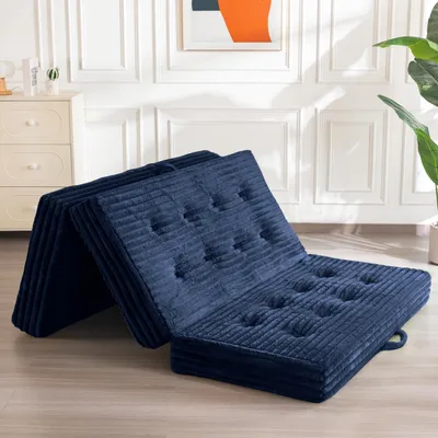Productafbeelding van Opvouwbare matras van 190 x 90 cm met hoogwaardige kunstbontbekleding