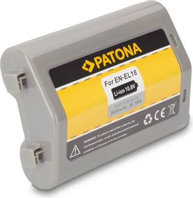Produktbild von Patona Akku kompatibel mit Nikon EN-EL18 2600 mAh / 28,1 Wh / 10,8V