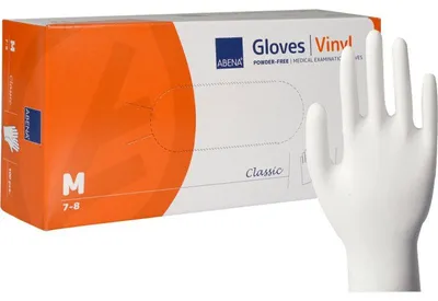 Produktbild von Vinyl-Handschuhe Classic, Puderfrei, Transparent, Gr. M    | Packung (100 Stück)