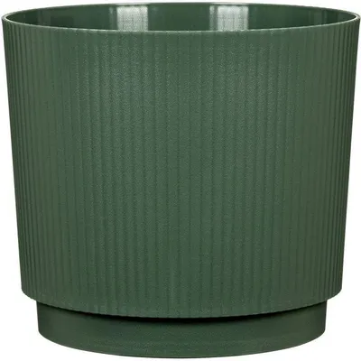 Obrázek produktu pro Květináč Lino, kulatý, Ø 25 cm, 7 l, výška 22 cm, tmavě zelený