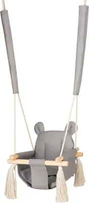 Image de Balançoire enfant Stars, balançoire bébé, balançoire jeune enfant - jusqu'à 35 kg - bois et coton - Boho - Indoor