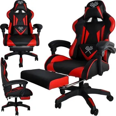 Zdjęcie produktu dla Fotel gamingowy - czarny - czerwony