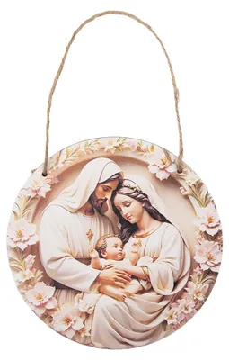 Zdjęcie produktu dla Clayre & Eef Świąteczna zawieszka Ø 15 x 1 cm, beżowe drewno